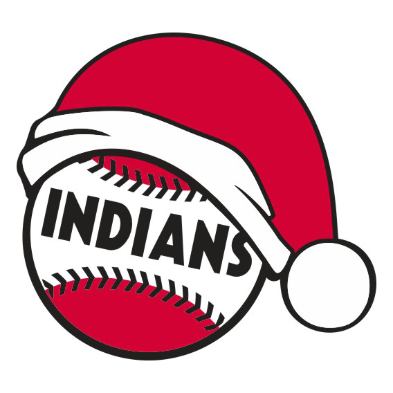 Cleveland Indians Baseball Christmas hat logo vinyl decal